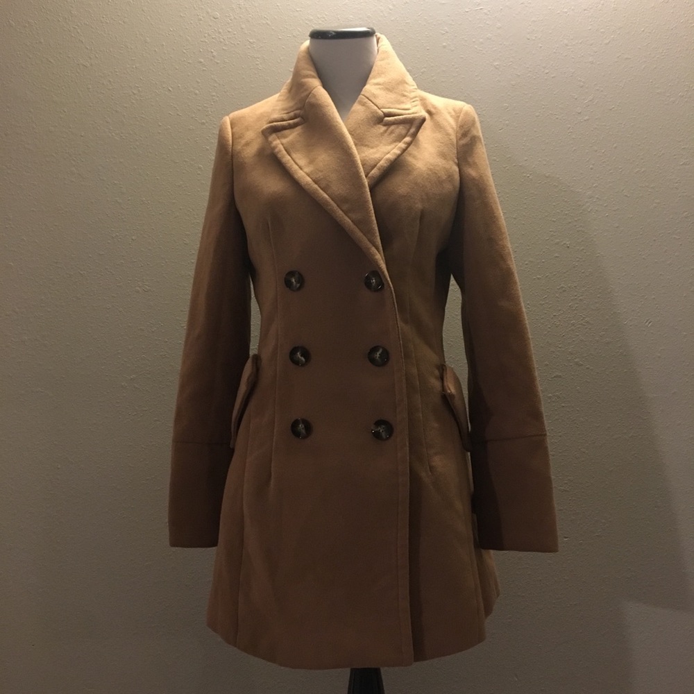 Forever 21 Double Breasted Camel Coat